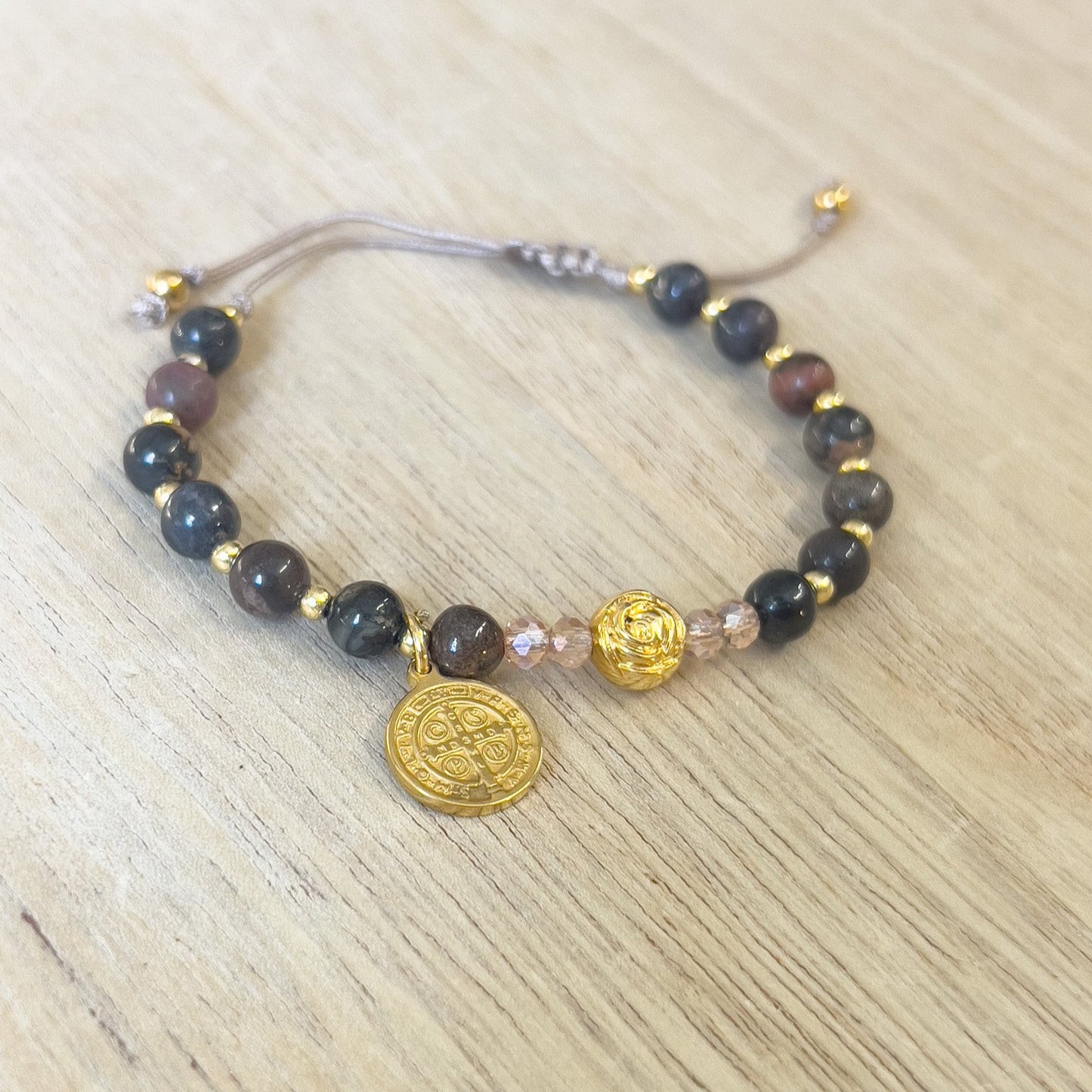 Rhodonite St. Benedict Bracelet