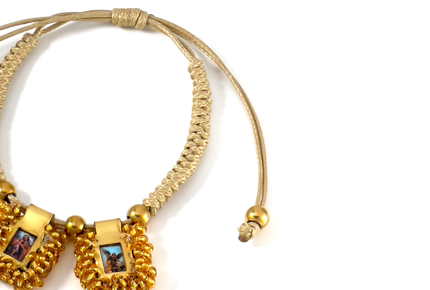 SCAPULAR OUR LADY-BEIGE BRACELET.