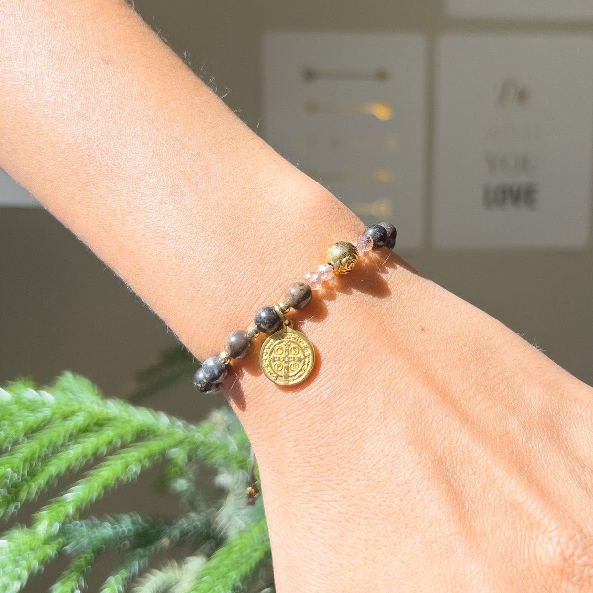 Rhodonite  St. Benedict Bracelet