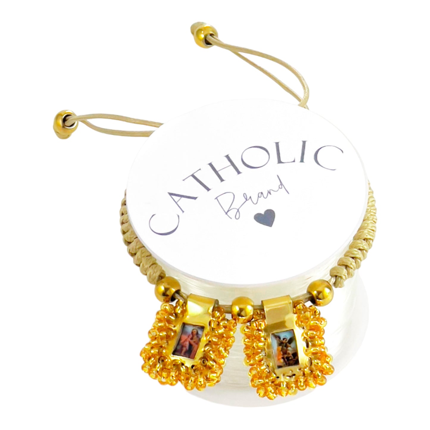SCAPULAR OUR LADY-BEIGE BRACELET.