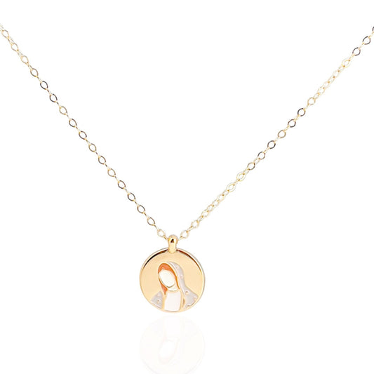Handmade Gold-Plated Marian Medal Necklace