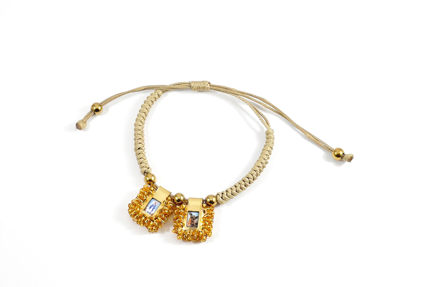 SCAPULAR OUR LADY-BEIGE BRACELET.