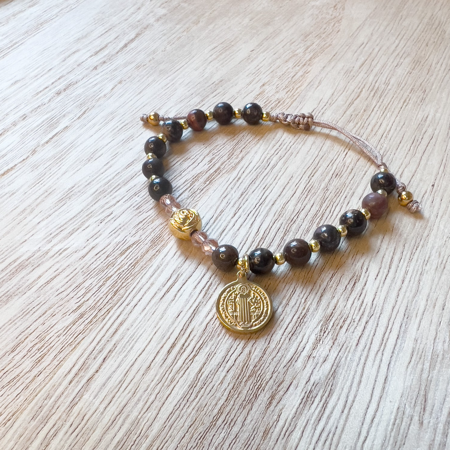 Rhodonite  St. Benedict Bracelet