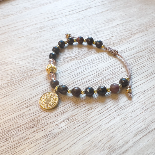 Rhodonite  St. Benedict Bracelet